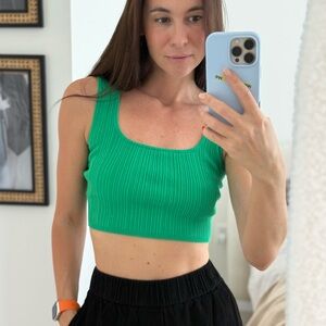 H&M Vibrant Green Ribbed Tank Top. Size s. New